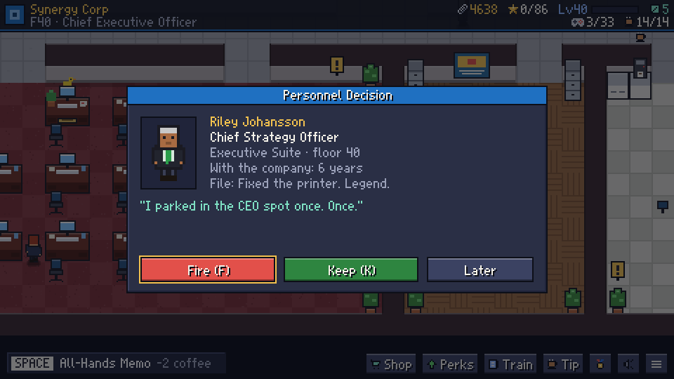 The personnel decision dialog: fire or keep