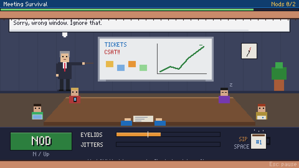 Meeting Survival mini-game screenshot