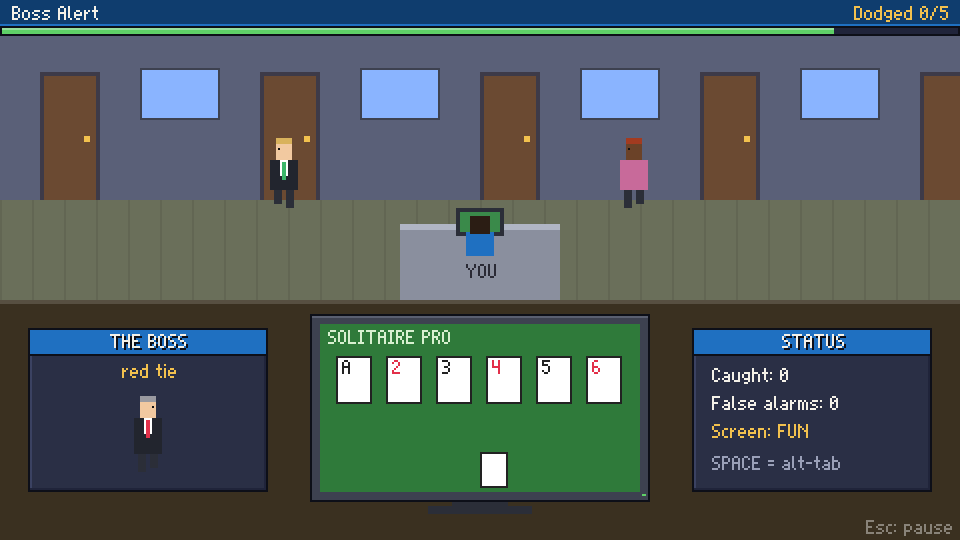 Boss Alert mini-game screenshot