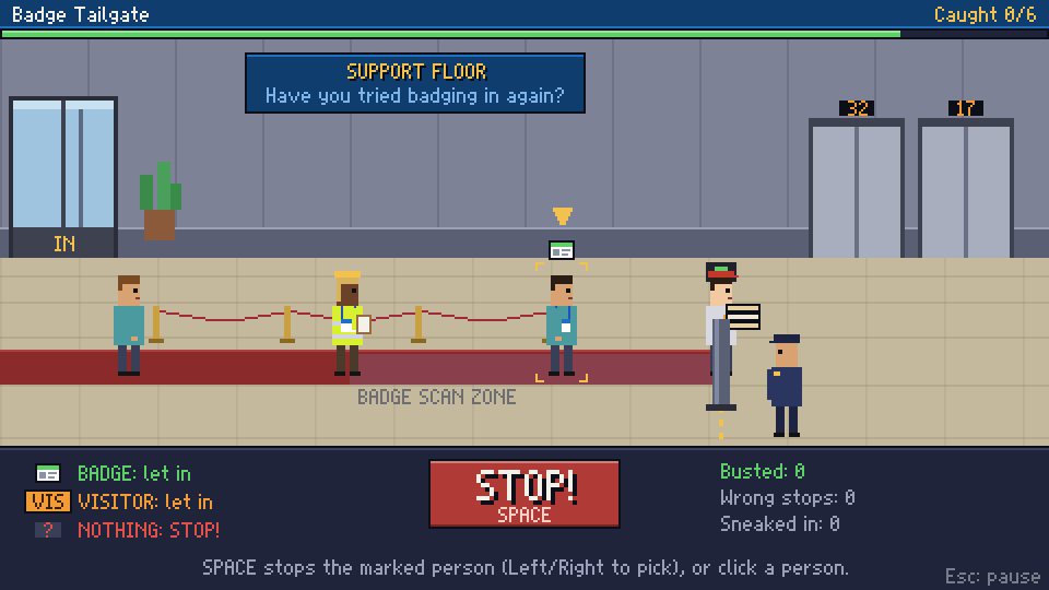 Badge Tailgate mini-game screenshot