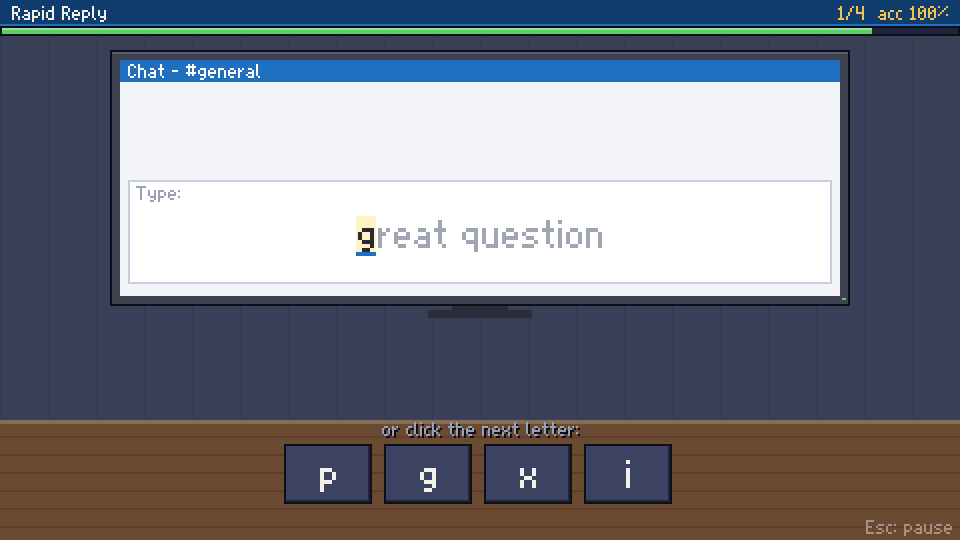 Rapid Reply mini-game screenshot